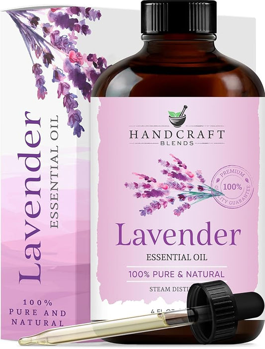 Handcraft Blends Lavender Angustifolia Essential Oil Gift Set – Huge 4 Fl Oz – 100% Pure & Natural – Premium Grade Essential Oil for Diffuser and Aromatherapy – Beautiful Gift Box Included