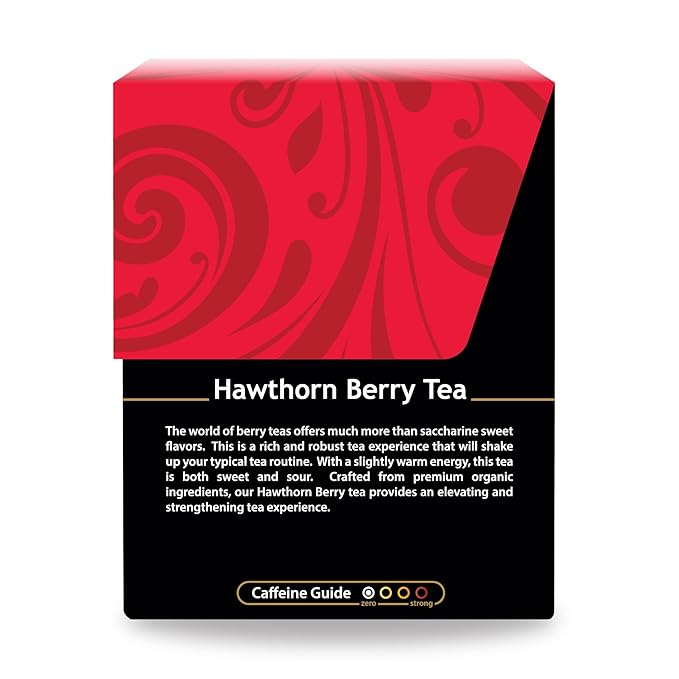 Organic Hawthorn Berry Tea - Kosher, Caffeine-Free, GMO-Free - 18 Bleach-Free Tea Bags