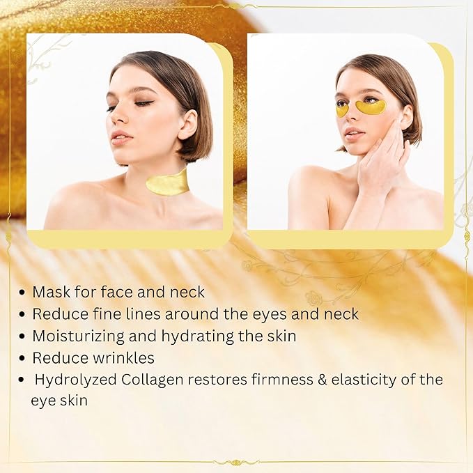 Green Cosmos. 30 Pairs 24k Gold Under Eye Patches, Gold Crystal Collagen Eye Mask, Dark Circles Treatments, Removes Under Eye Bags, Collagen Gel Pads for smooth skin, Eye Pads for puffiness