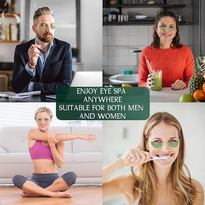 Tiepetly Under Eye Masks with Collagen, Green Tea Eye Patches for Dark Circles and Puffiness, Hydrating, Anti Wrinkle, 60 pcs