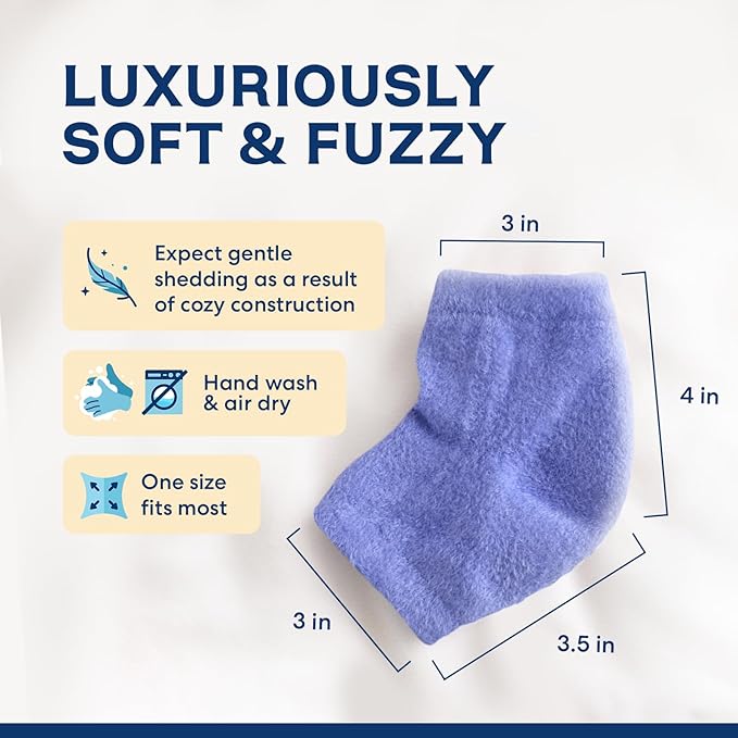 Dr. Frederick's Original Moisturizing Fuzzy Heel Socks - 2 Pairs - Cozy Gel-Lined Sleep Socks for Women & Men - Soothes Dry, Cracked Feet - Heel Repair - Variety Pack