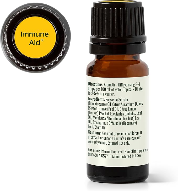 Plant Therapy Immune Aid Essential Oil Blend 10 mL (1/3 oz) 100% Pure, Undiluted, Therapeutic Grade