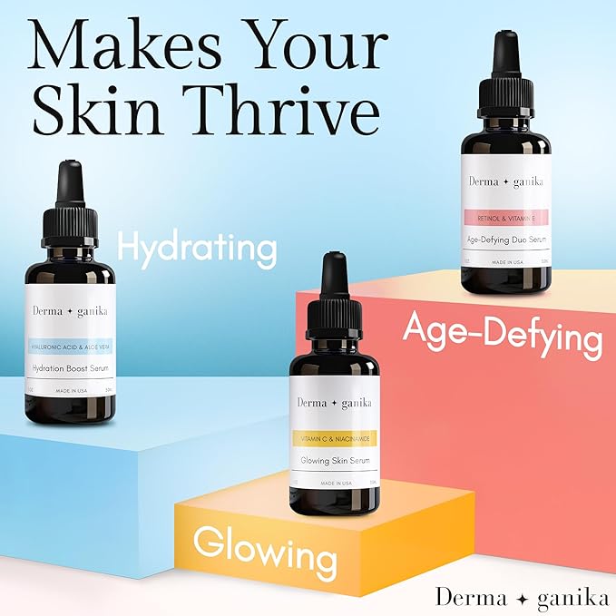 Derma ganika Vitamin C & Niacinamide Serum - Made in USA Brightening & Rejuvenating Face Serum | Boosts Collagen, Evens Skin Tone, and Reduces Dark Spots