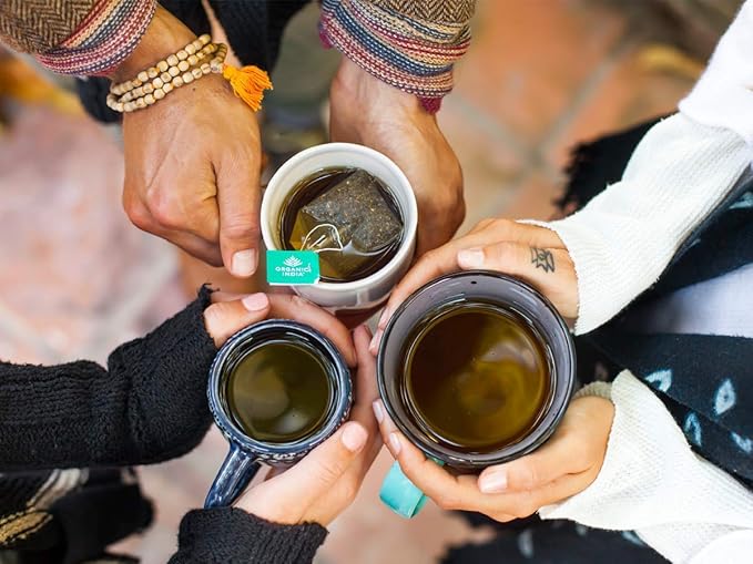 Organic India Tulsi Peppermint Herbal Tea - Holy Basil, Stress Relieving & Refreshing, Immune Support, Aids Digestion, Caffeine-Free - 18 Bags, 1 Pack