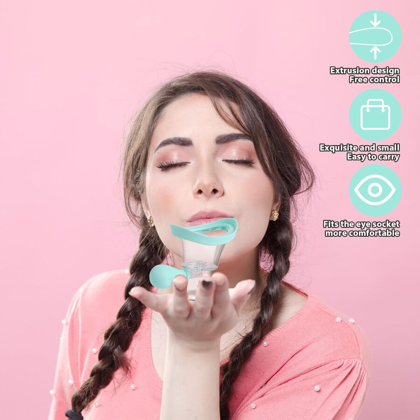 Eye Wash Cup Portable Eye Care Cleaner Kit Silicon Manual Air Pressure Eye Cleaning Cup Tool Eye Flush Rinse Cups with Transparent Storage Container for Clean Dust Makeup Irritants Soothing Tired Eyes