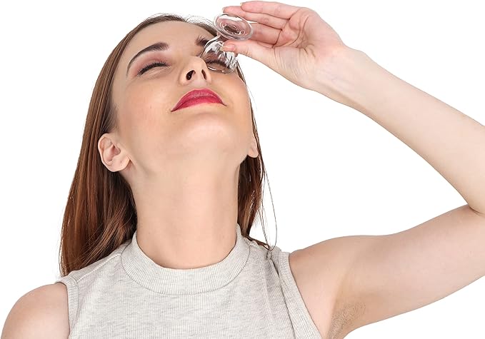 Glass Eye Wash Cup with Engineering Design to Fit Eyes for Effective Eye Cleansing - Eye Shaped Rim, Snug Fit Set of 2 (Transparent)