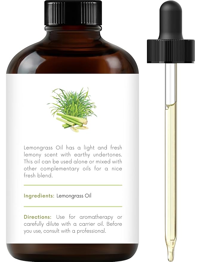 Handcraft Blends Lemongrass Essential Oil - Huge 4 Fl Oz - 100% Pure and Natural - Premium Grade Essential Oil for Diffuser and Aromatherapy