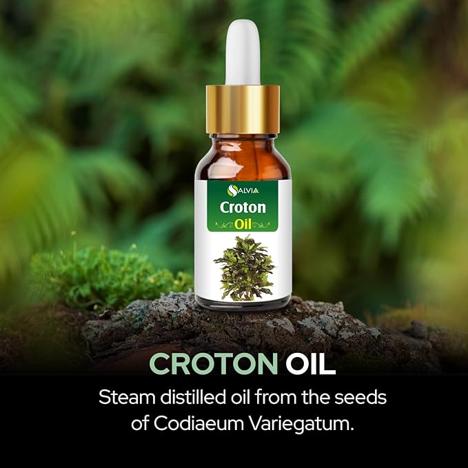 Croton (Codiaeum Variegatum) Oil|100% Pure & Natural Undiluted Carrier Oil Organic Standard for Skin & Haircare|for Skin, Health & Reduce Skin Breakouts, Used in Aromatherapy 15ml_with Dropper
