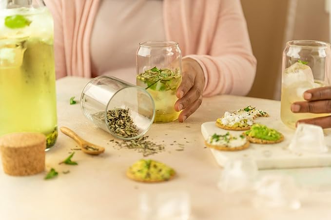 JusTea PEPPERMINT DETOX | Loose Leaf Herbal Tea | Tin with Hand Carved Tea Spoon | 40+ Cups (1.6oz) | Caffeine Free | Award-Winning | Fair Trade | Non-GMO