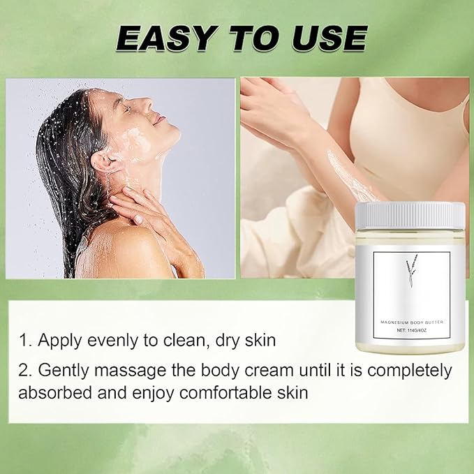 Neuropathy Cream, Magnesium Cream for Neuropathy,Magnesium Body Butter,Long-Lasting Hydration to Keep Skin Feeling Soft,Suitable for All Skin Types(2pcs)