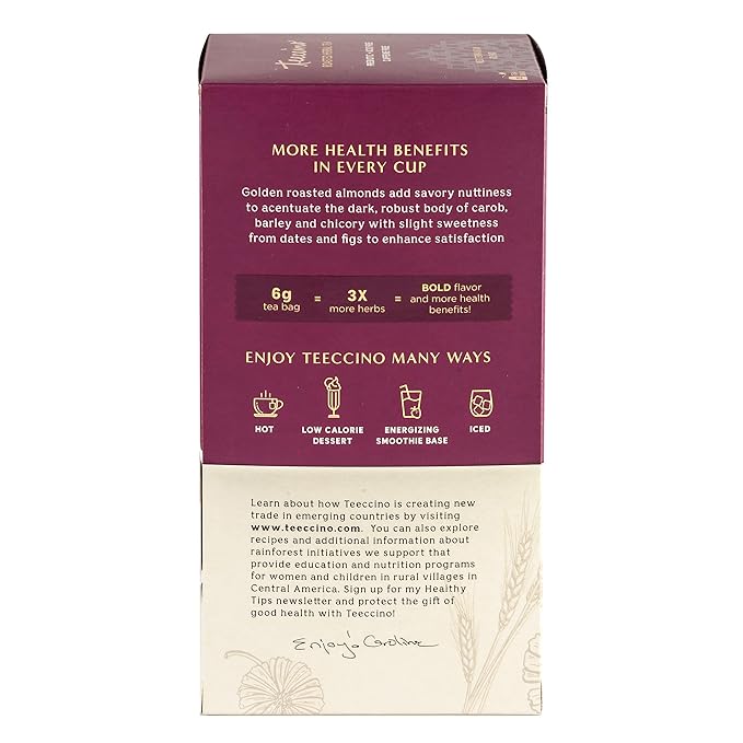 Teeccino Snickerdoodle Herbal Tea - Dessert Beverage That’s Prebiotic, Caffeine-Free & Acid Free, 25 Tea Bags
