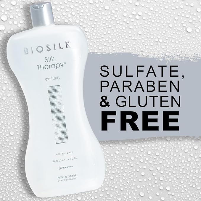 BioSilk Silk Therapy Original, Reconstructing Treatment For Adding Shine & Helping Prevent Split Ends, Sulfate, Paraben, & Cruelty-Free, 34 Oz