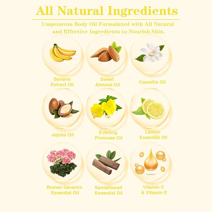 2 Pack Body Banana Juice Oil, Vitamin C and E after Shower Body Oil for Women, Moisturizing Hydrating Body Oil