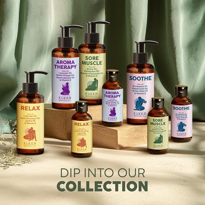 Kukka Soothe Massage Oil for Massage - 3.38 Fl Oz - 100% Pure Natural, Warming for Women & Men with Eucalyptus, Peppermint, Grapeseed & Vitamin E