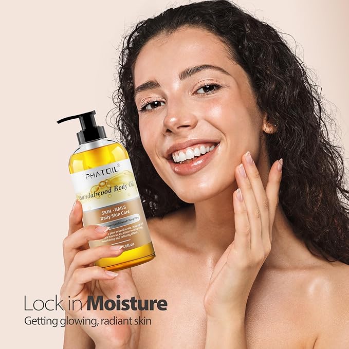 Vanilla Body Oil & Sandalwood Body Oil 260ML, Premium Body Oil for Moisturizing Skin
