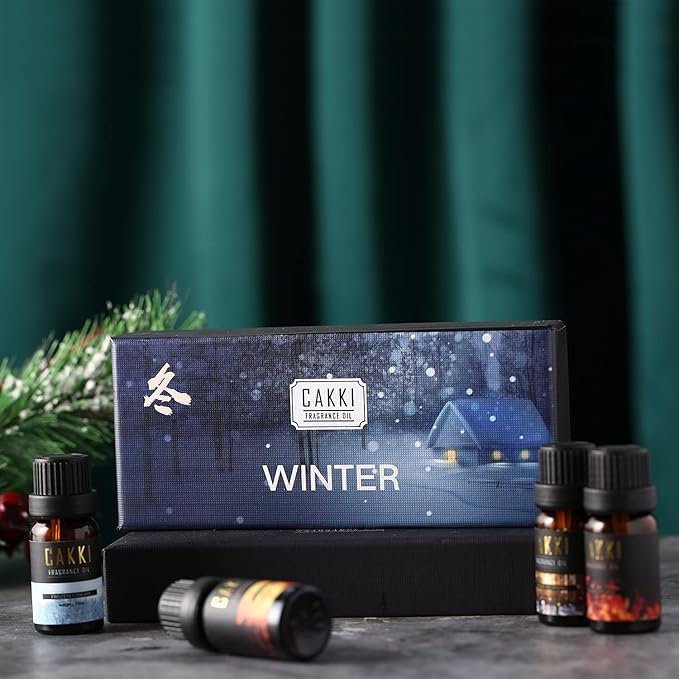 Winter Essential Oils Set - 6 Scents for Diffusers, Candles, Soaps, Gifts