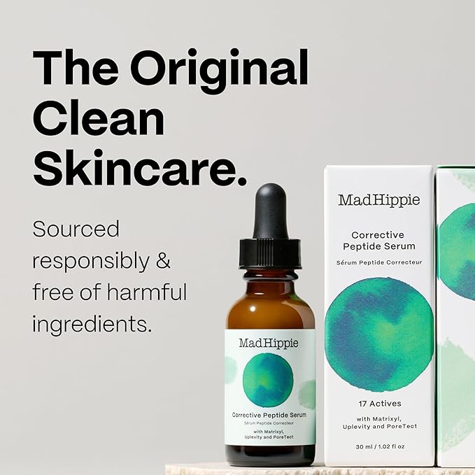 Mad Hippie Corrective Peptide Serum for Face – Skin-Tightening Collagen Peptides, Anti-Wrinkle Essentials, 1.02 Fl Oz