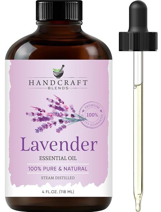 Handcraft Blends Lavender Essential Oil - Huge 4 Fl Oz - 100% Pure and Natural - Premium Grade Essential Oil for Diffuser and Aromatherapy