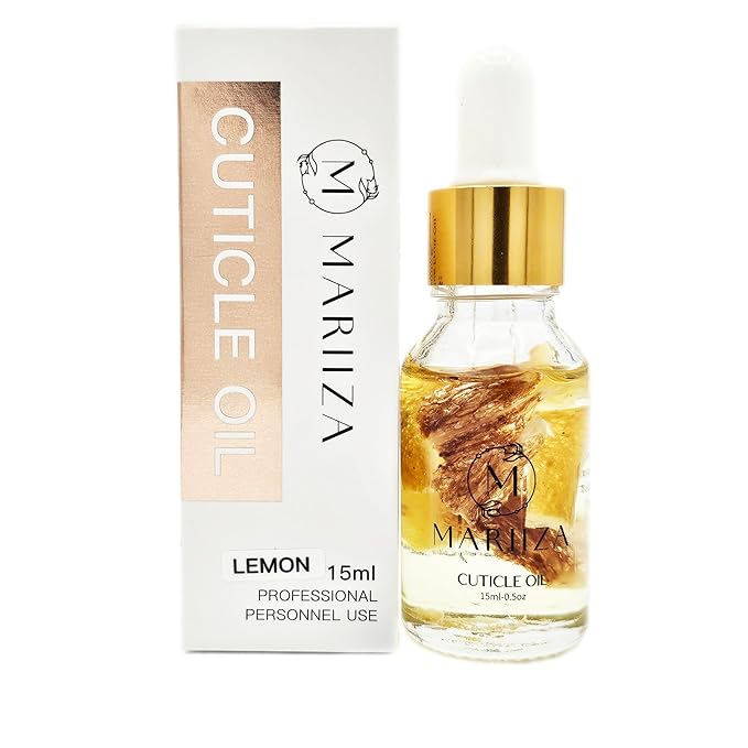 Cuticle Oil - Rose, Lemon, Jasmine, Sakura Scents - Unisex Nail Growth Oil for Men and Women - Nourishing Treatment for Healthy Nails and Cuticles (15ml, Lemon)