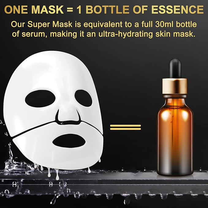 Advanced Snail Mucin Glass Glow Hydrogel Face Masks - 4pcs,Collagen Face Mask - Anti Aging and Moisturizing Face Masks Skincare,for Acne Marks, Anti-Aging, Firming Skin