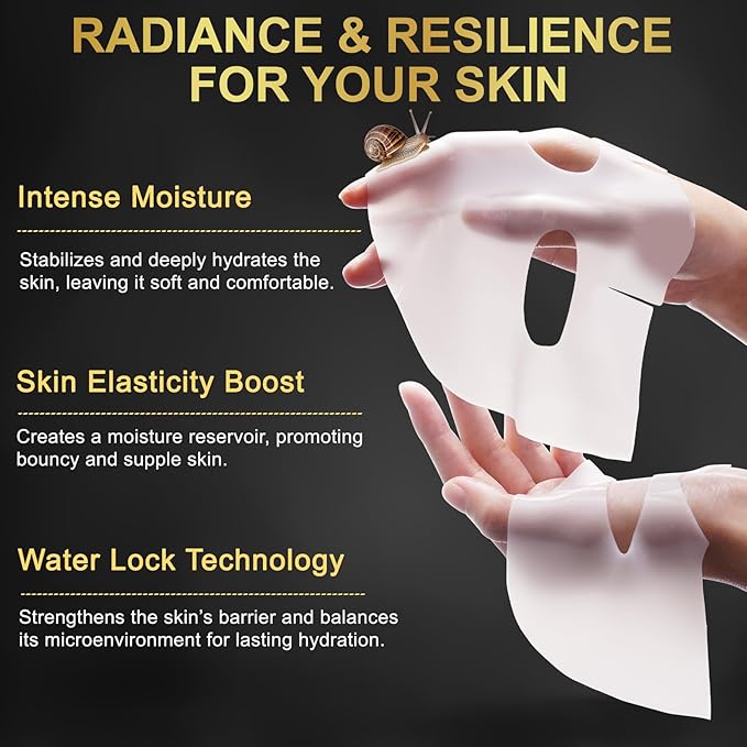 Advanced Snail Mucin Glass Glow Hydrogel Face Masks - 4pcs,Collagen Face Mask - Anti Aging and Moisturizing Face Masks Skincare,for Acne Marks, Anti-Aging, Firming Skin