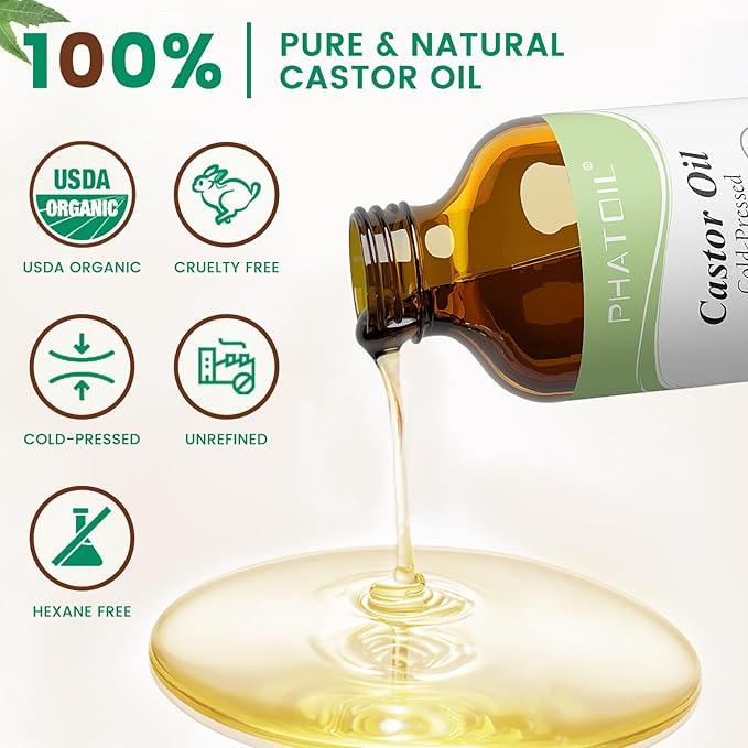 Basil Body Oil 8.8fl.oz and 4fl.oz Organic Cold Pressed Castor Oil