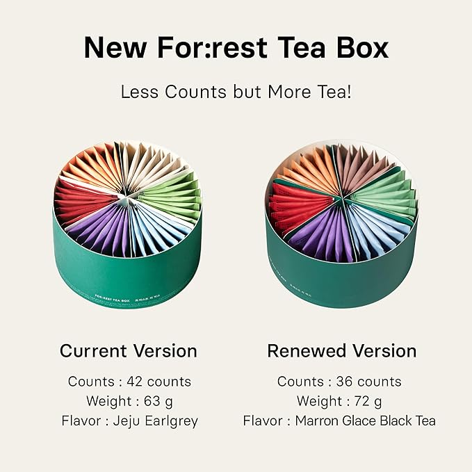 Osulloc For:rest Tea Box (42 Count, 6 Types x 6ea,) Exquisite & Unique Gift idea For Tea Lover, Variety Gift Box Sampler, 6 Unique Blended tea from Jeju Island