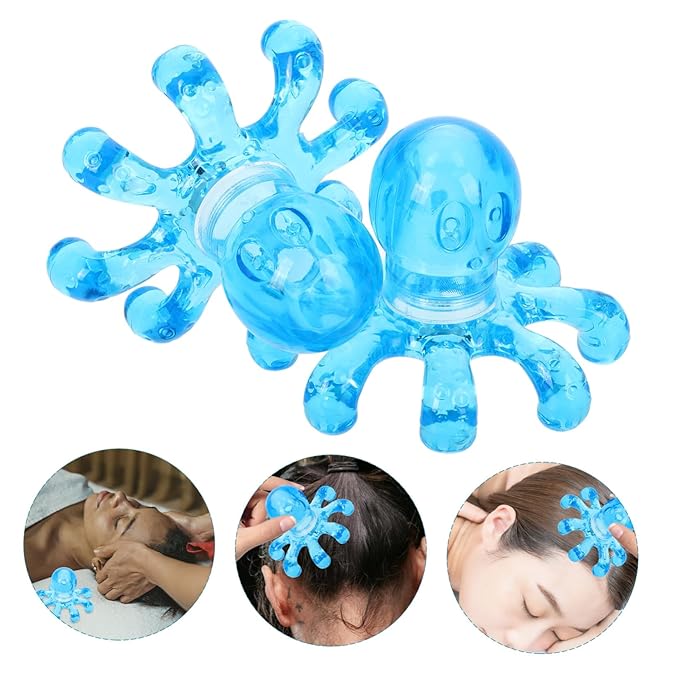 Healifty 2 Pcs Vibration Head Massager Scalp Octopus Head Massage Octopus massage head claw massager Scalp Massagers Handheld Legged Massage elder tool neck
