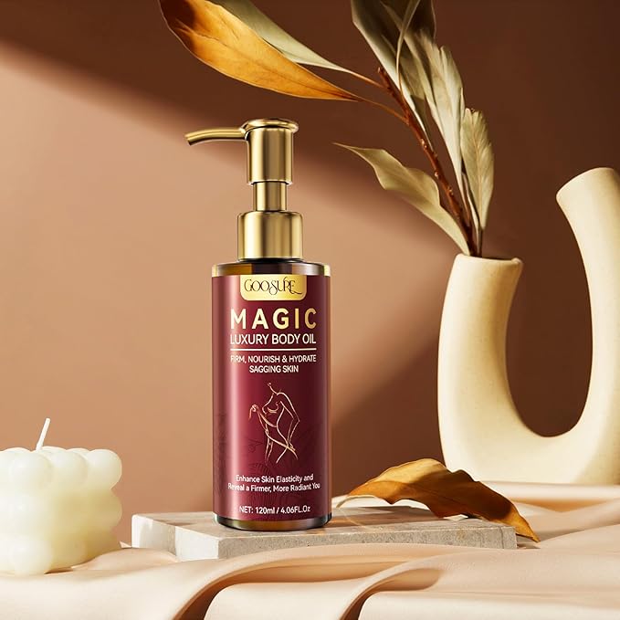 Magic Body Firming Oil, 4.06 FL OZ, Natural Botanicals Firming O il for Women, Fast-Absorbing with Cactus Extract & Camellia Oil, Vitamin E, Targets Abdomen/Thighs
