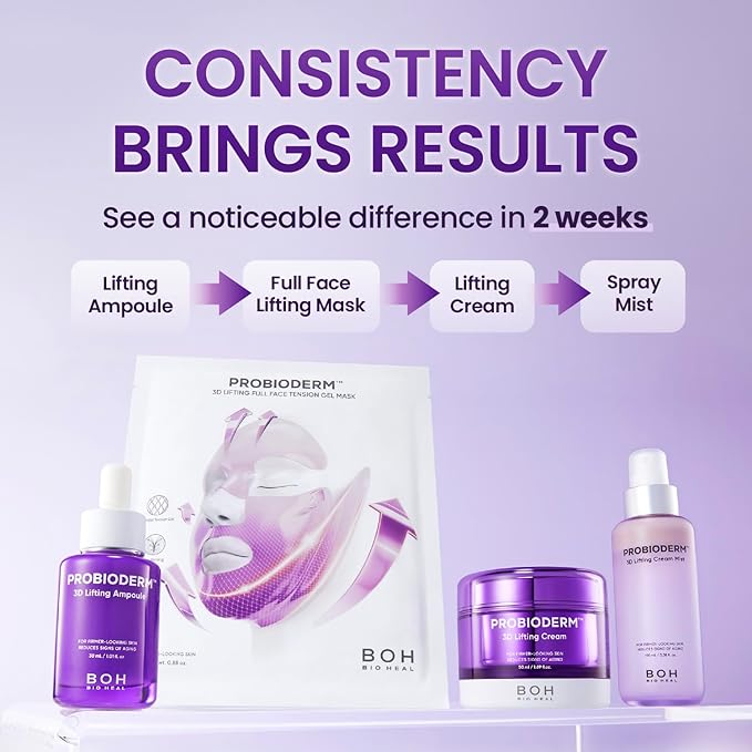 Probioderm™ 3D Lifting Full Face Tension Gel Mask | NOT a Hydrating Mask – Firming & Tightening for Lifted, Sculpted Skin | 20-Peptide Complex & PDRN for Face Contouring & Jawline Definition