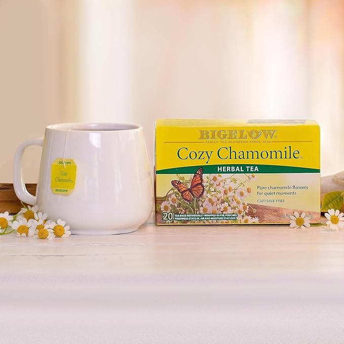 Bigelow Tea Cozy Chamomile Herbal Tea, Caffeine Free Tea with Chamomile Flowers, 20 Count Box (Pack of 6), 120 Total Tea Bags