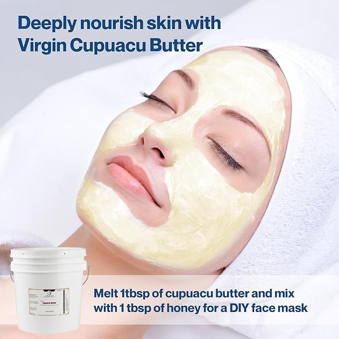 uh*Roh*Muh 100% Pure Virgin 1 Gallon Cupuacu Butter from Brazil - Unrefined, Ultra-Moisturizing & Nourishing for Skin and Hair (Net Wt: 3.5 Kgs/ 7.7 lbs)