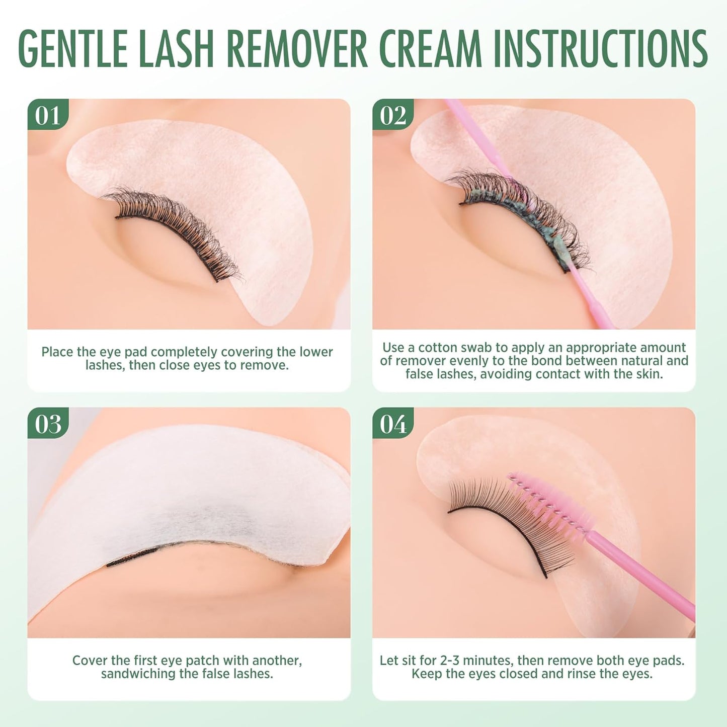 LASHVIEW Eyelash Extension Remover Cream - 1-3 Minutes Fast & Gentle Removal, Low Irritation Gel Texture for Sensitive Skin, Infused with Aloe, 10g