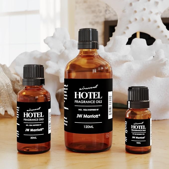 AirScent Hotel Diffuser Oil Inspired by The JW Marriott's Oud Safir Scent - Fragrance Oil No. 1024 for Ultrasonic and Waterless Diffusers and Crafting - 10 ml, 0.34 fl oz Glass Bottle with Dropper