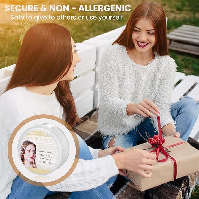 Face Lift Tape Invisible, Instant Face Tape 24Pcs Faces Lift Sticker Ultra-thin Invisible Faces Tapes with Bands, Adhesive Lifting Patch Lifting Band Neck and Eye Lifts Tapes for Women Ladies