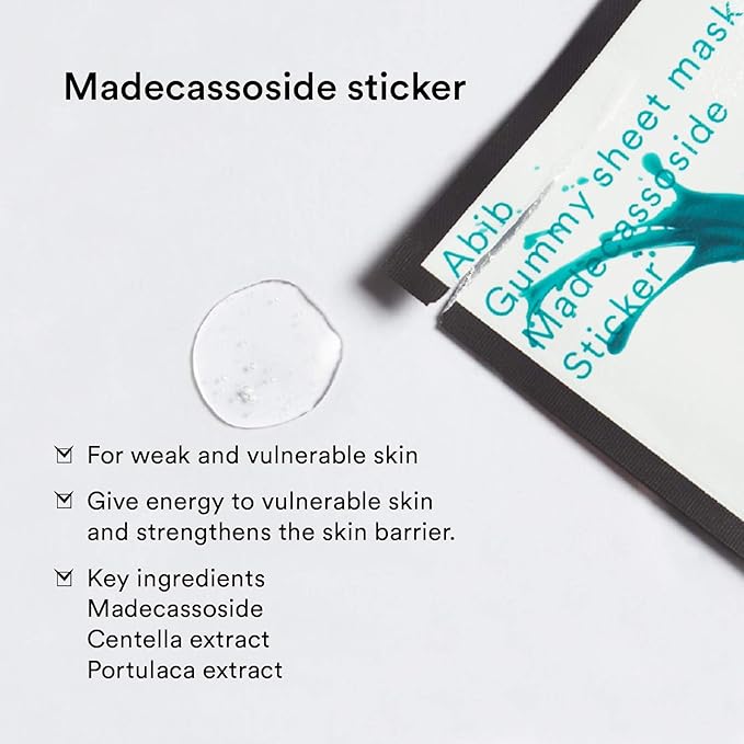 Abib Gummy sheet mask Madecassoside sticker 27ml (10pcs)