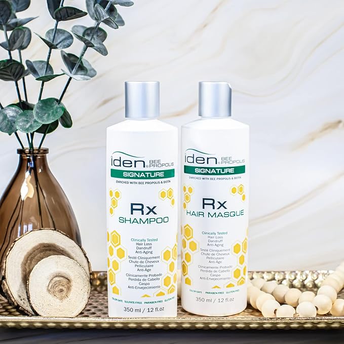 IDEN Bee Propolis Signature RX Hair Masque, Promotes Healthy Hair, Saw Palmetto & Green Tea, 12 fl.oz