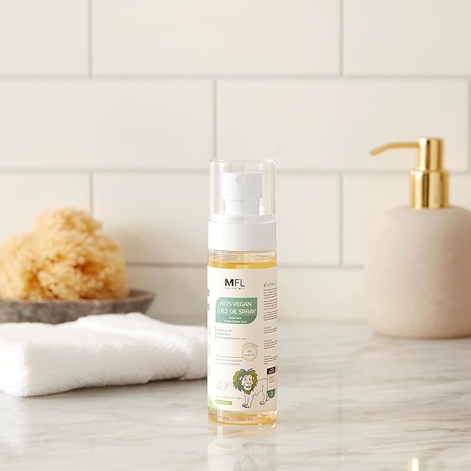 Made For Locs Kids Vegan Locs Oil Spray | Easily Seal Moisture In Your Locs| Lightweight | Cotton Candy Scent | 4 oz