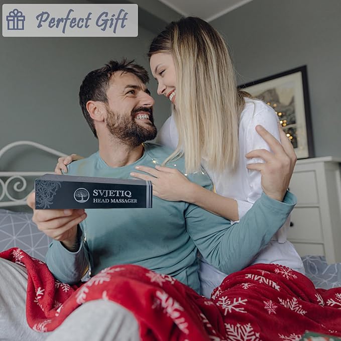 Head Massager Back Scratcher, 20 Fingers Head Scratcher Scalp Massager & Extendable Back Scratcher for Men Women, Stocking Stuffers for Deep Relaxation, Stress Relief & Hair Stimulation