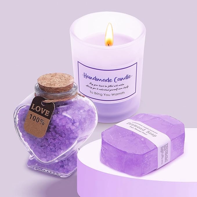 Birthday Gifts for Women, Get Well Soon Gifts, Relaxing Spa Care Package, Lavender Gift Box - Valentines, Mothers Day, Christmas Gifts for Women, Mom, Wife, Girlfriend, Friends, Sis