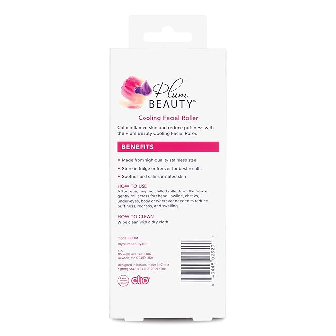 Contouring Face Roller - Skin Care Face Massager Tightens & Tones Skin Appearance, Improves Complexion, and Reduces Aging & Wrinkles, Silver