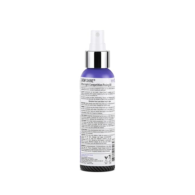 Pro Tan, Show Shine, Maximum Definition Ultra-Light Posing Oil, Stage Oil, Fitness Event, Modeling, Photoshoot, 4 oz.