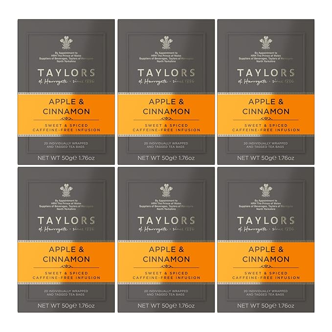 Taylors of Harrogate Apple & Cinnamon Herbal Tea, 20 Count (Pack of 24)