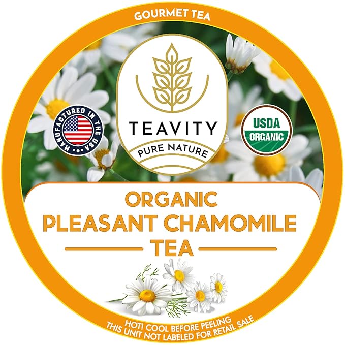 Teavity Organic Chamomile Tea Pods for Keurig - Decaf - 36 Count