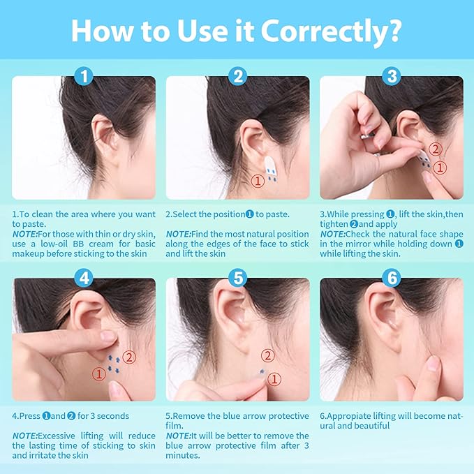 Face Tape Lifting Invisible,200PCS Face Lift Tape Invisible Neck Tape Face Lifter Tape Instant Lifting for Neck, Eyes, Jowls & Double Chin Sagging Skin | V-Line Facial Tapes for Woman Makeup