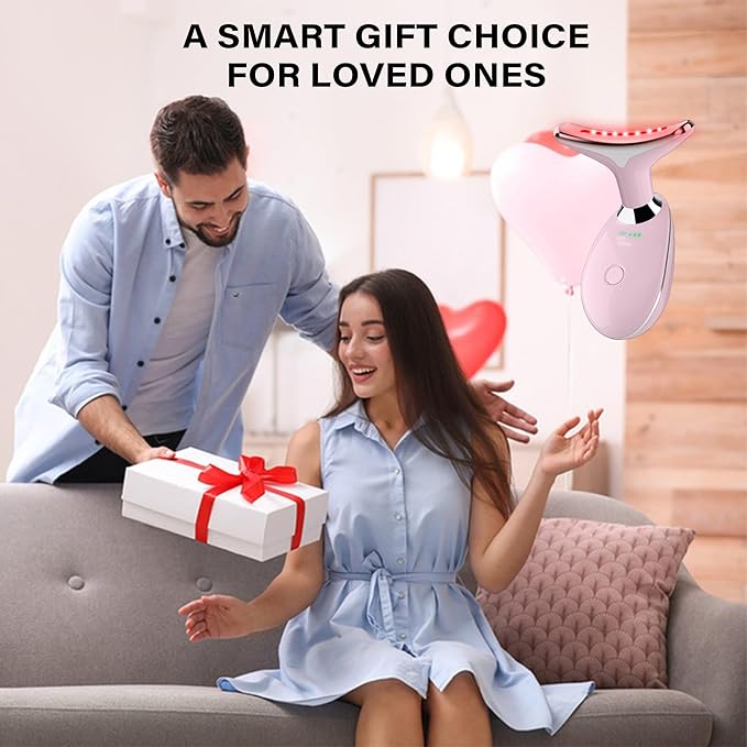 Facial Massager, Portable Face Neck Massager Wand for Skin Care (Pink)