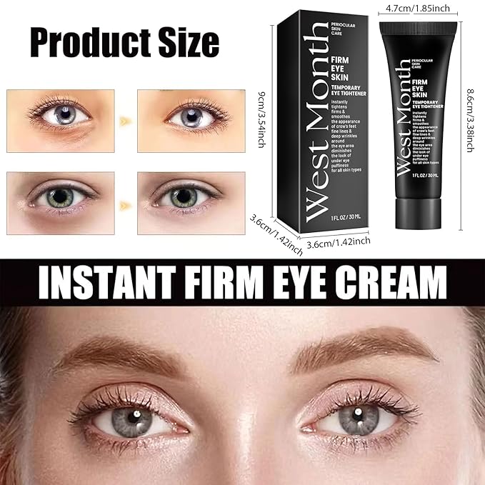 West Month Firming Eye Cream, Moisturizing Hydrating Eye Cream Area Anti Aging Fine Lines for Dark Circles, Crow's Feet, Moisturizing Skin, Reduces Eye Bags
