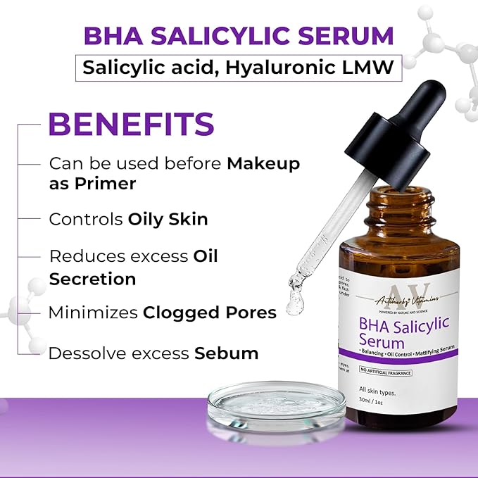 BHA Salicylic Serum For Oil Control - 30ml | Face Serum for Oily skin, Spot Marks and Deep Hydration | For All Type Skin
