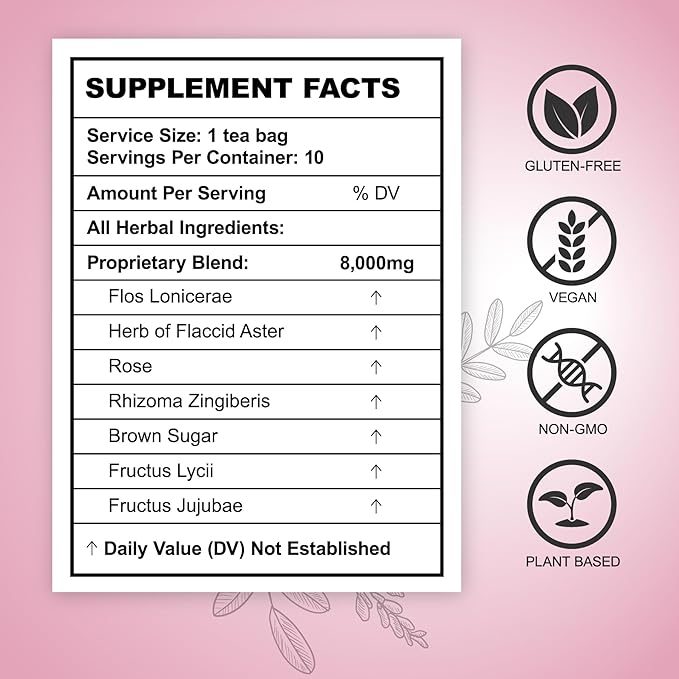 Hiherbs Fibroid Tea for Women Shrink Ovarian Cysts, Natural Remedy for Women Pregnancy Detox and Cleanse the Womb Fertility Tea for Women