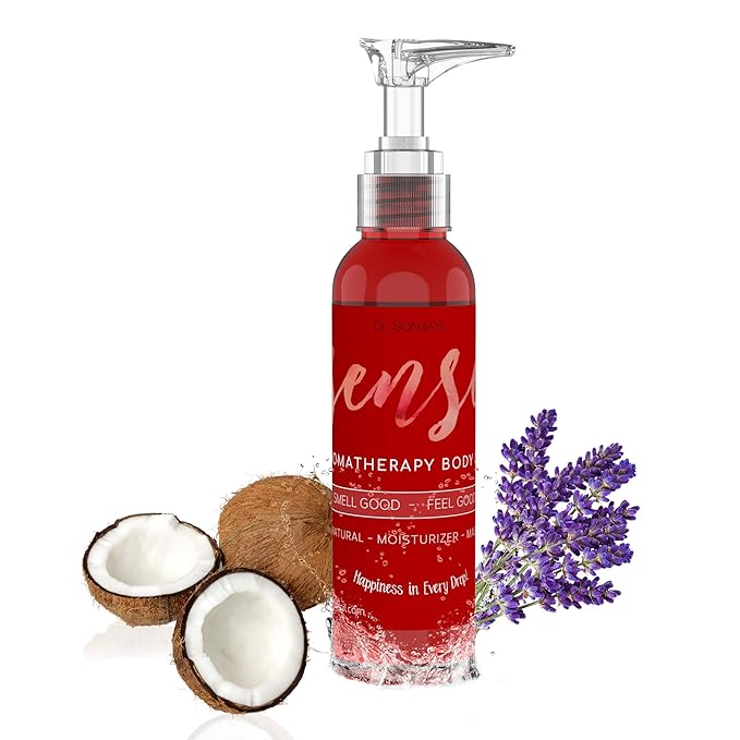 Sense Relaxing Organic Body Oil | Every Day Use Massage Oil, Aroma Therapy, Natural Skin Moisturizer |100% Hypoallergenic | Made in The USA